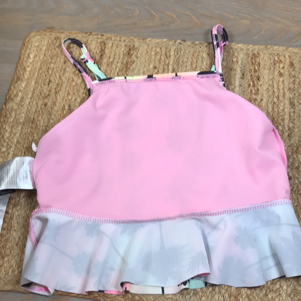 🌴Hurley🌴…Girl’s 7/8  (6-10 years)…Sherbet Colored Tankini w/Palm Tree Print! - Picture 4 of 9